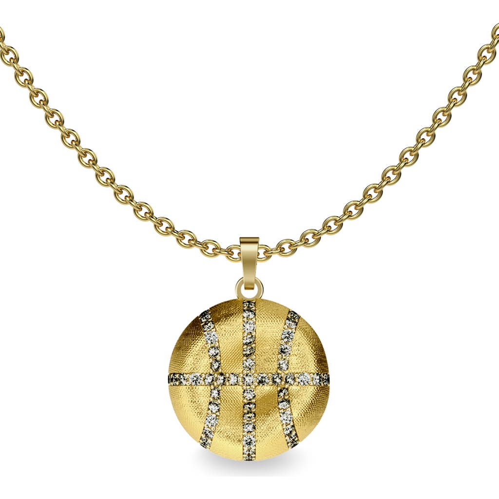 Pascal The Basketball Crooked Ball Diamond Pavé Necklace