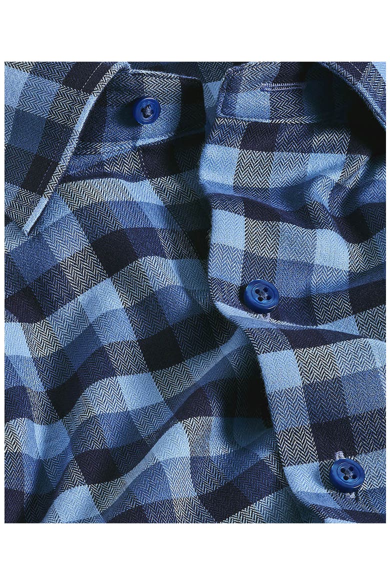 Herringbone Check Sport Shirt, Alternate, color, BLUE