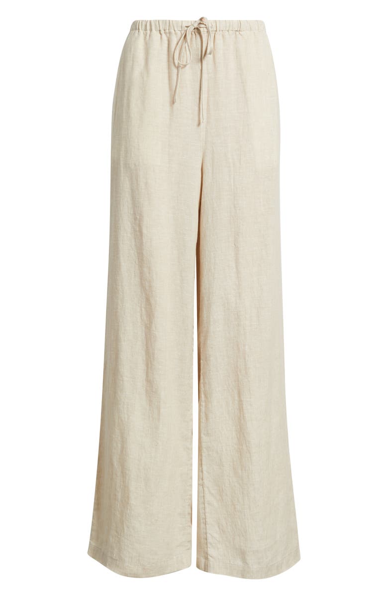 Caslon<sup>®</sup> Easy Wide Leg Linen Pants, Alternate, color, Flax