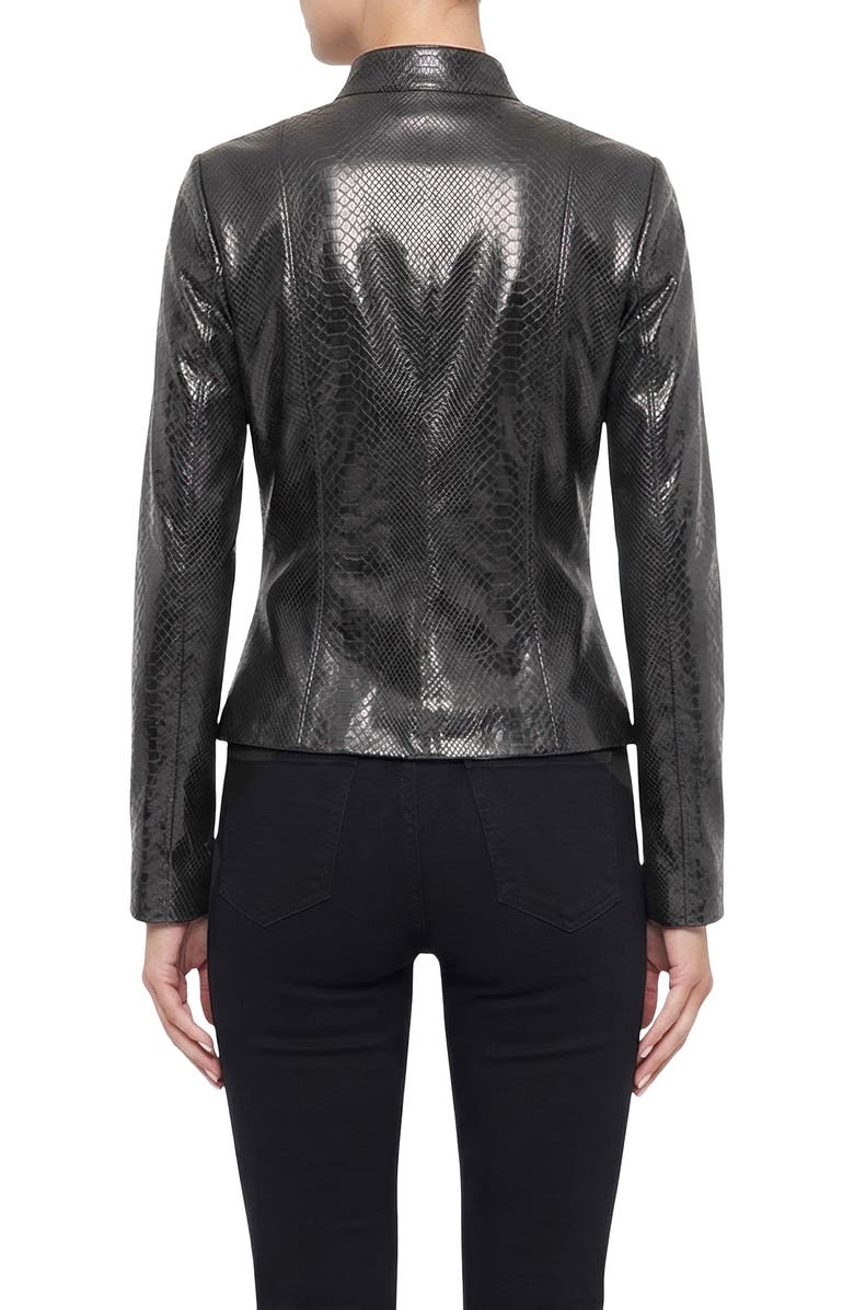 GORSKI Genuine Metis Suede Pythn Printed Zip Jacket, Alternate, color, Anthracite