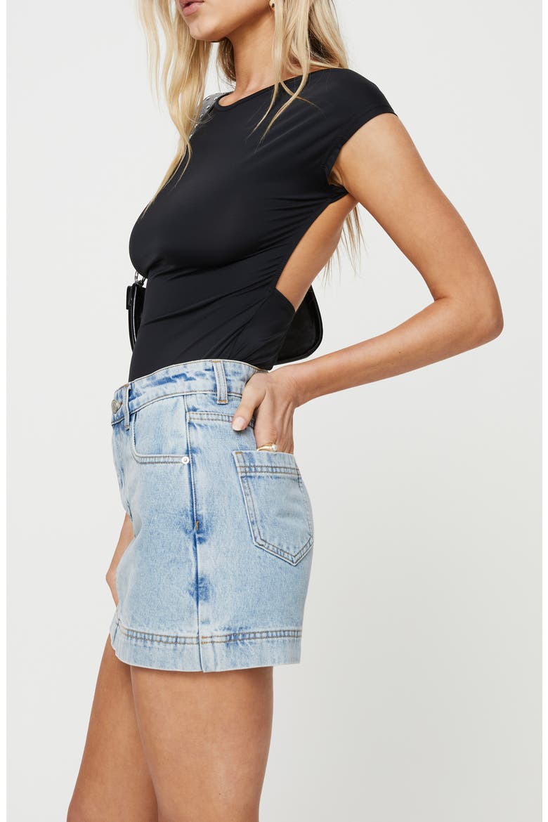 Gazelle Denim Miniskort, Alternate, color, BLUE