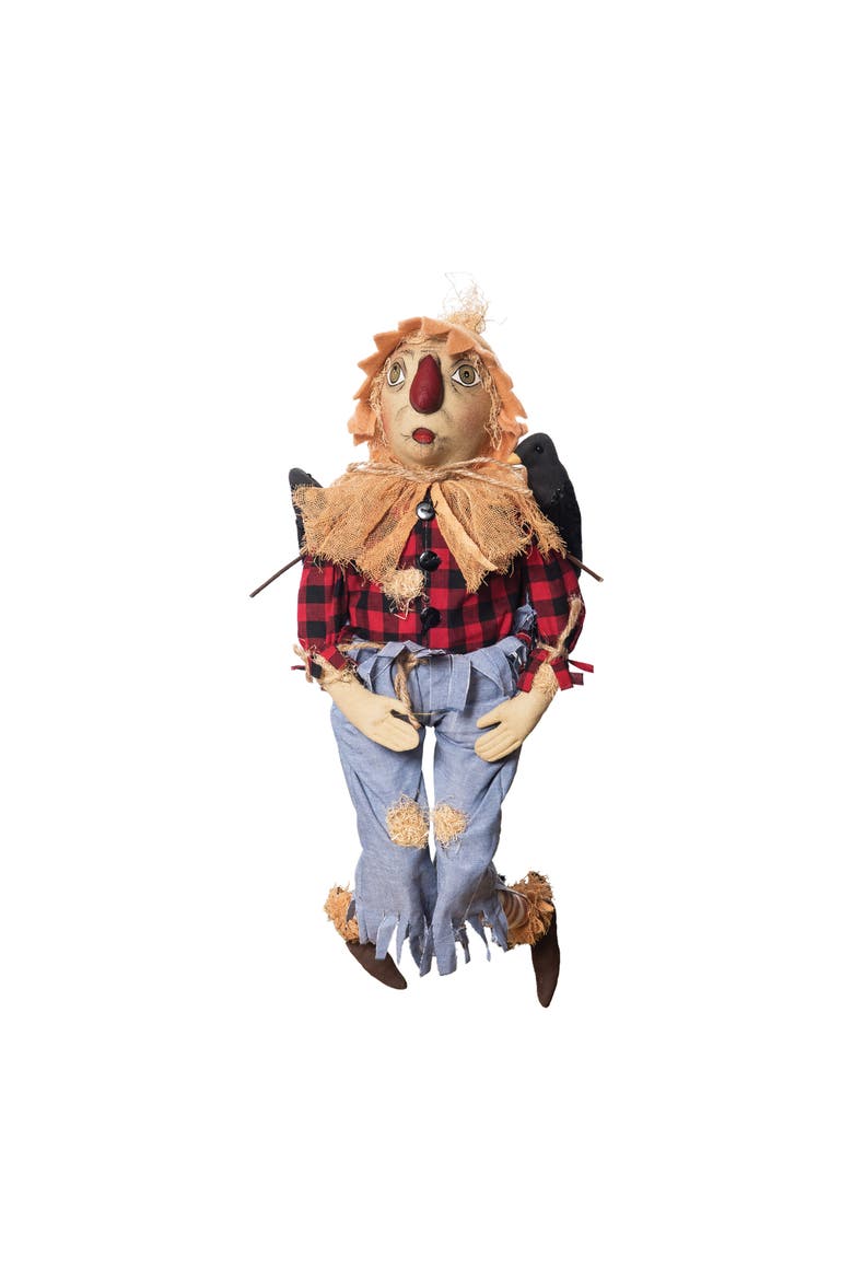 Heyward Scarecrow Folk Art Figurine 24", Main, color, Red