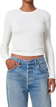 Citizens of Humanity Pilar Long Sleeve Recycled Cotton Waffle Knit T-Shirt