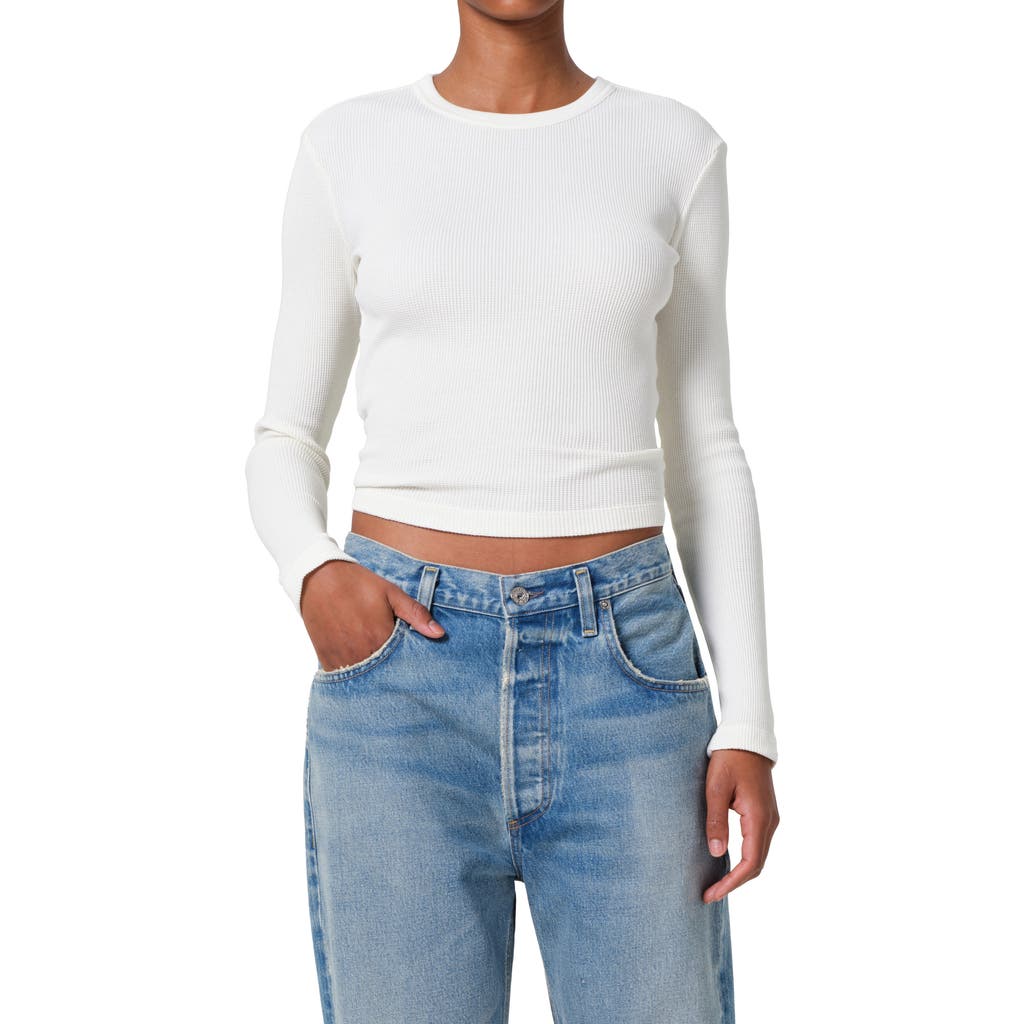 Citizen Of Humanity Citizens Of Humanity Pilar Long Sleeve Recycled Cotton Waffle Knit T-shirt In Pashmina