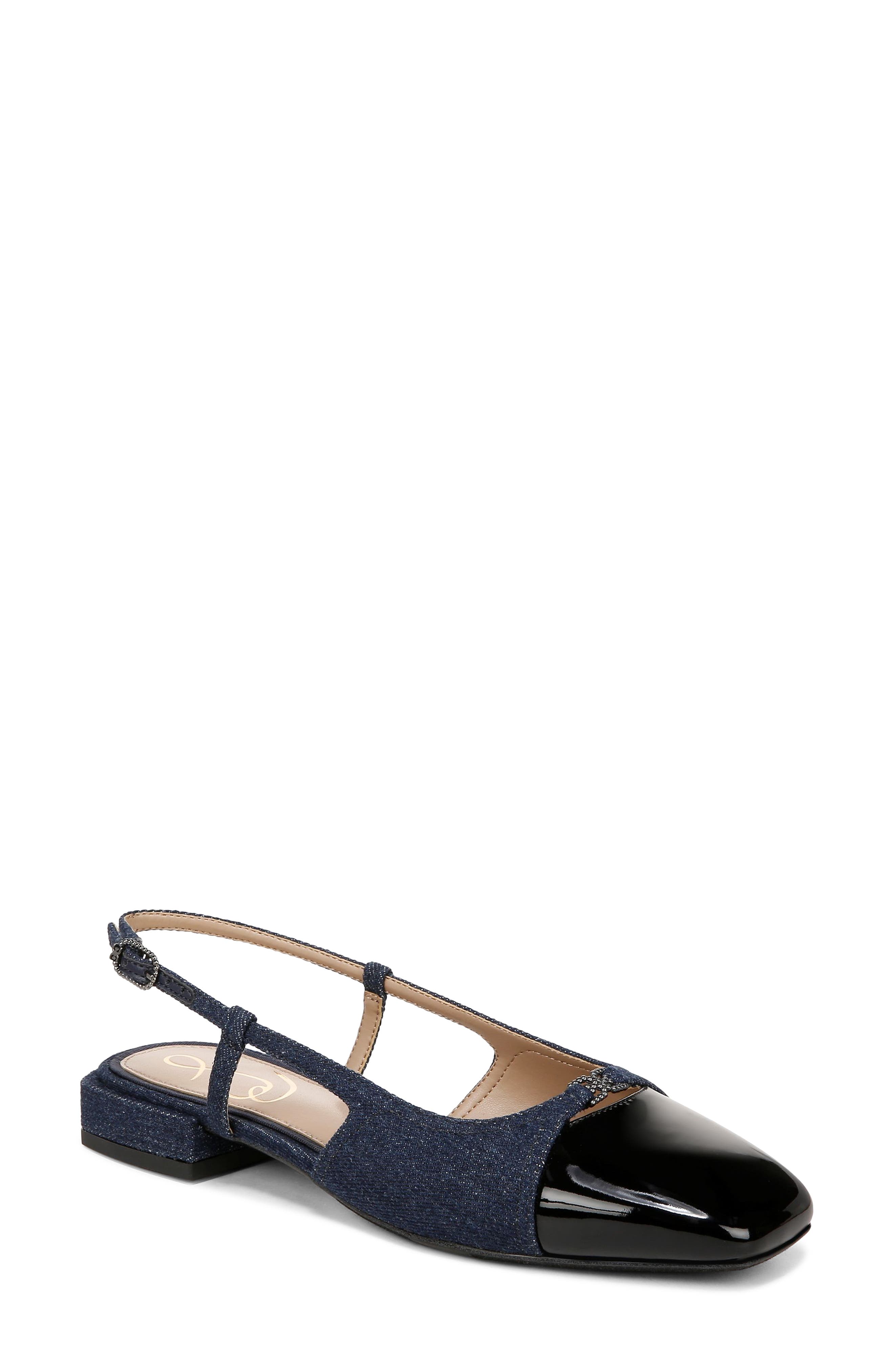 Kara 2 Slingback Flat, Main, color, HUDSON NAVY/ BLACK