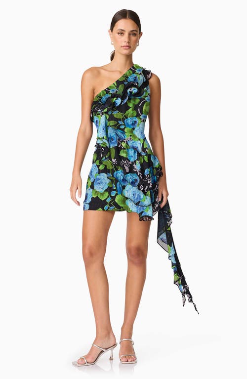 Elliatt Briony Floral One-shoulder Minidress In Multi