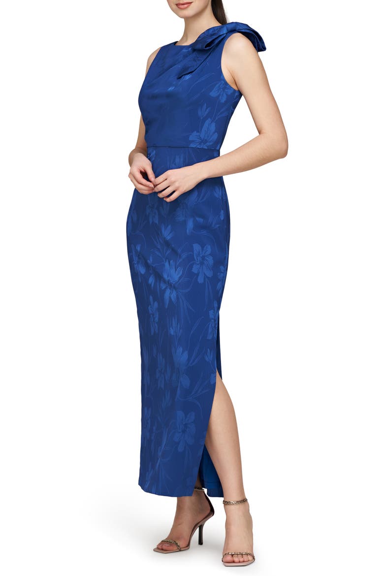 Vivienne Stretch Jacquard Gown, Alternate, color, BLUE QUARTZ