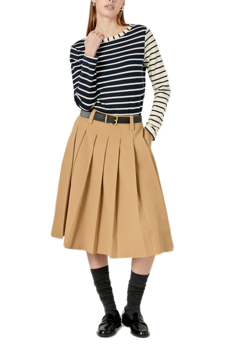 English Factory Multi Stripe Long Sleeve T-Shirt, Alternate, color, Navy Multi