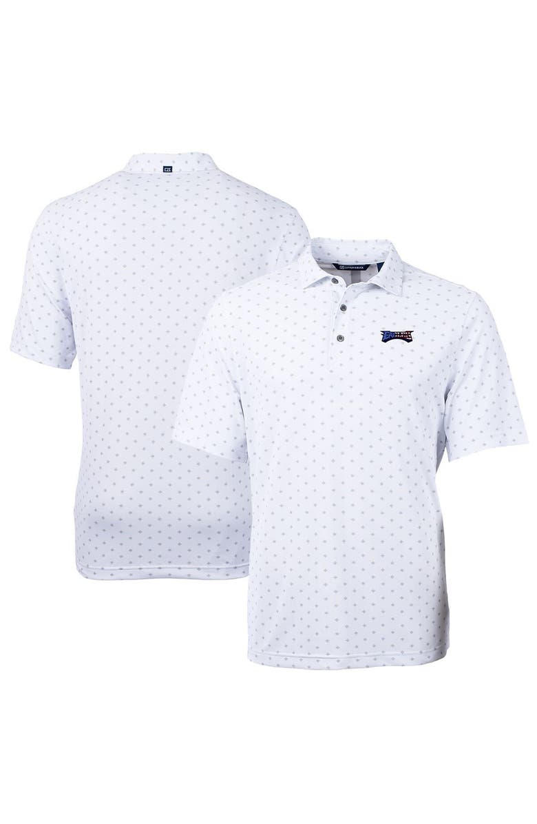 Cutter & Buck Men's Cutter & Buck White Philadelphia Eagles Big & Tall Virtue Eco Pique Tile Print Recycled Polo, Main, color,