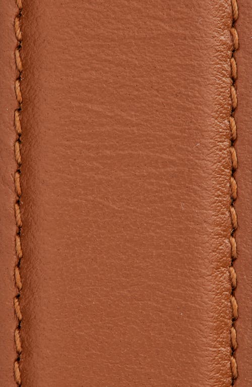 Ferragamo Slim Double Gancio Leather Belt In New Cognac