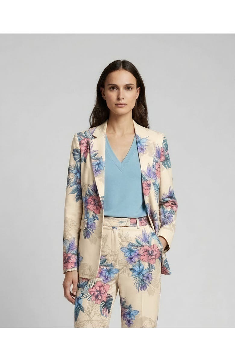 Lords of Harlech Exotic Floral Womens Tailored Blazer, Alternate, color, Exotic Floral Neutral