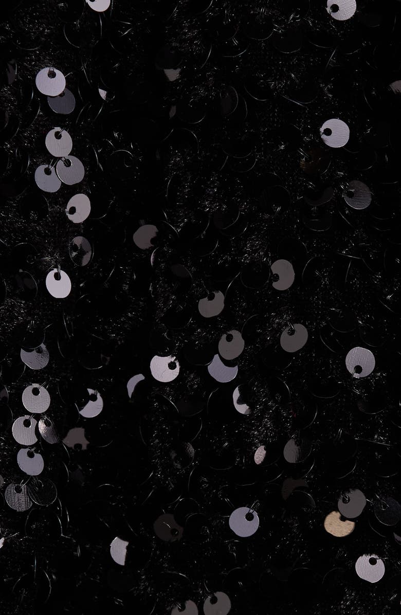 All in Favor Sequin Tiered Minidress, Alternate, color, Black