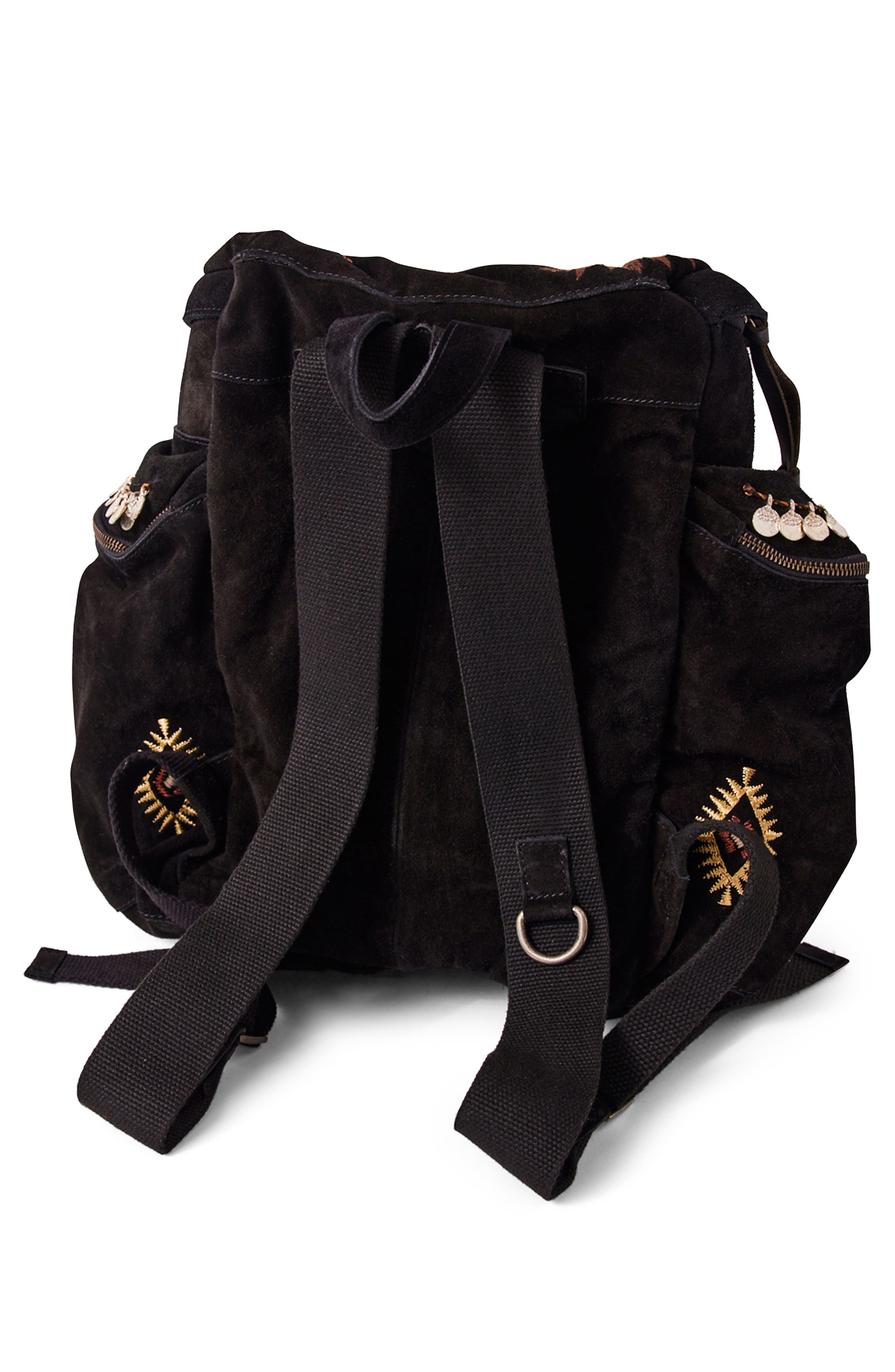 Free People We the Free Versaille Embroidered Suede Backpack, Alternate, color, 
