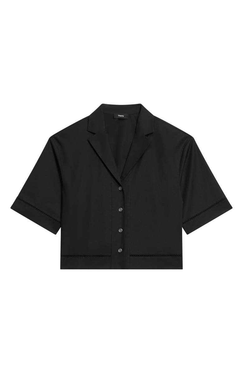Theory Boxy Woven Crop Shirt, Alternate, color, 