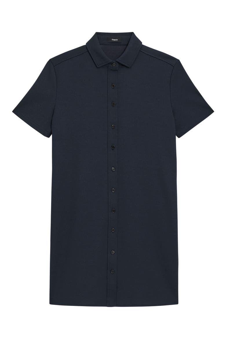 Short Sleeve Piqué Shirtdress, Alternate, color, NOCTURNE NAVY