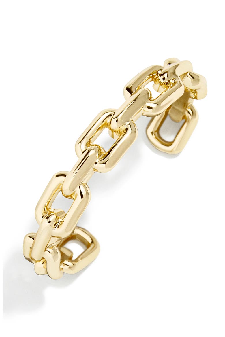 Mira Sculpted Chain Cuff Bracelet, Alternate, color, GOLD