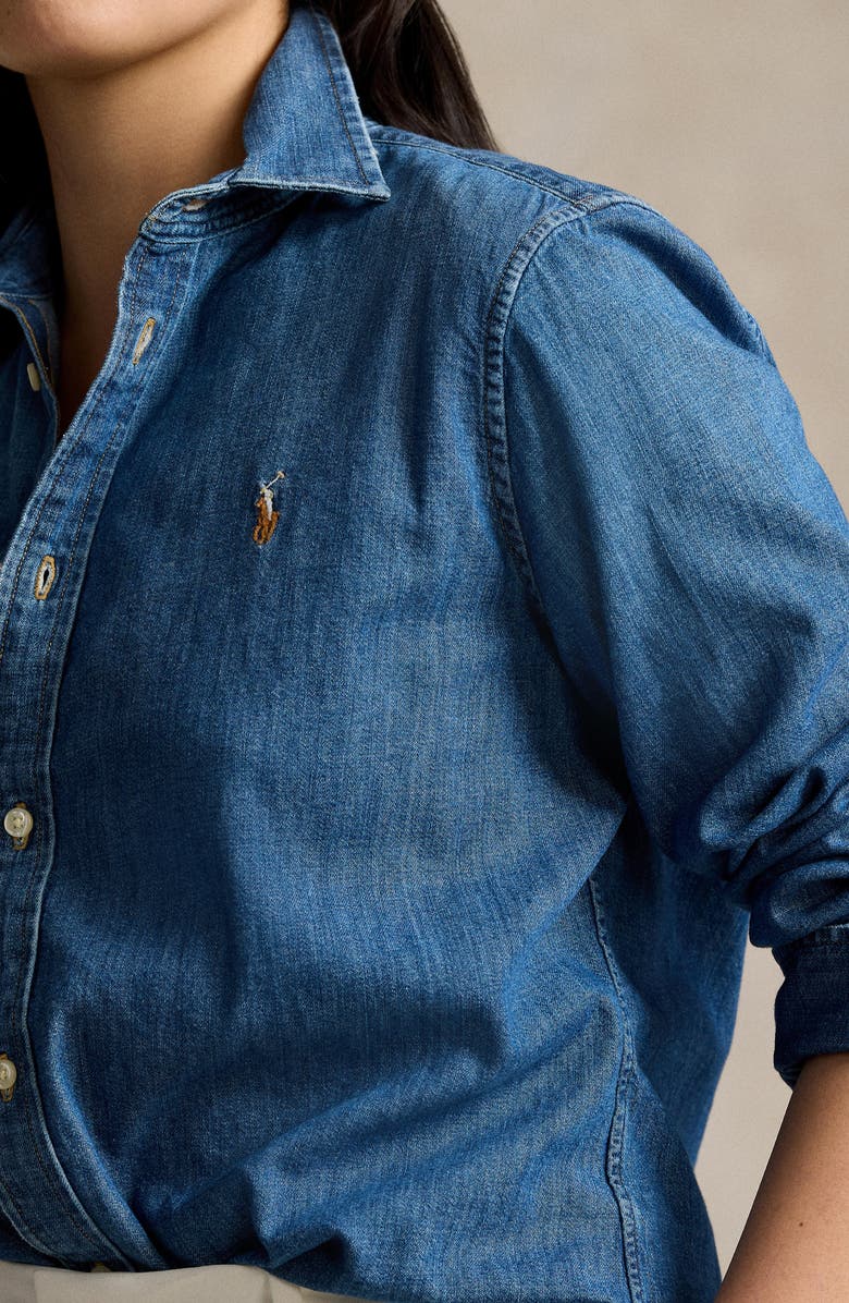 Polo Ralph Lauren Denim Button-Up Shirt, Alternate, color, Merced Wash