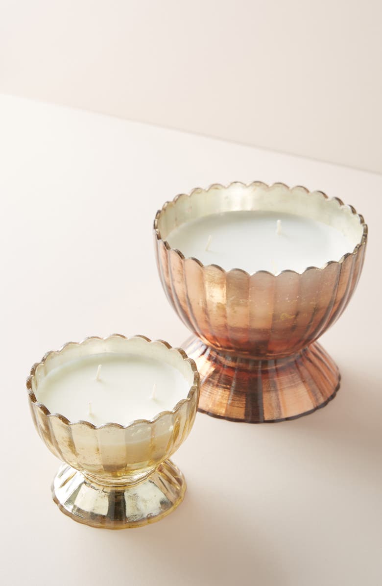 Anthropologie Home Anthropologie Apricot Blossom Glass Flower Candle, Alternate, color,