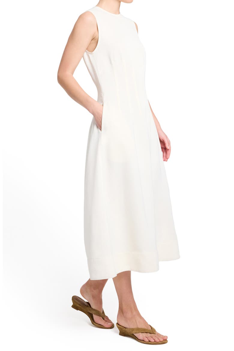 Darted Crewneck Dress, Alternate, color, BONE