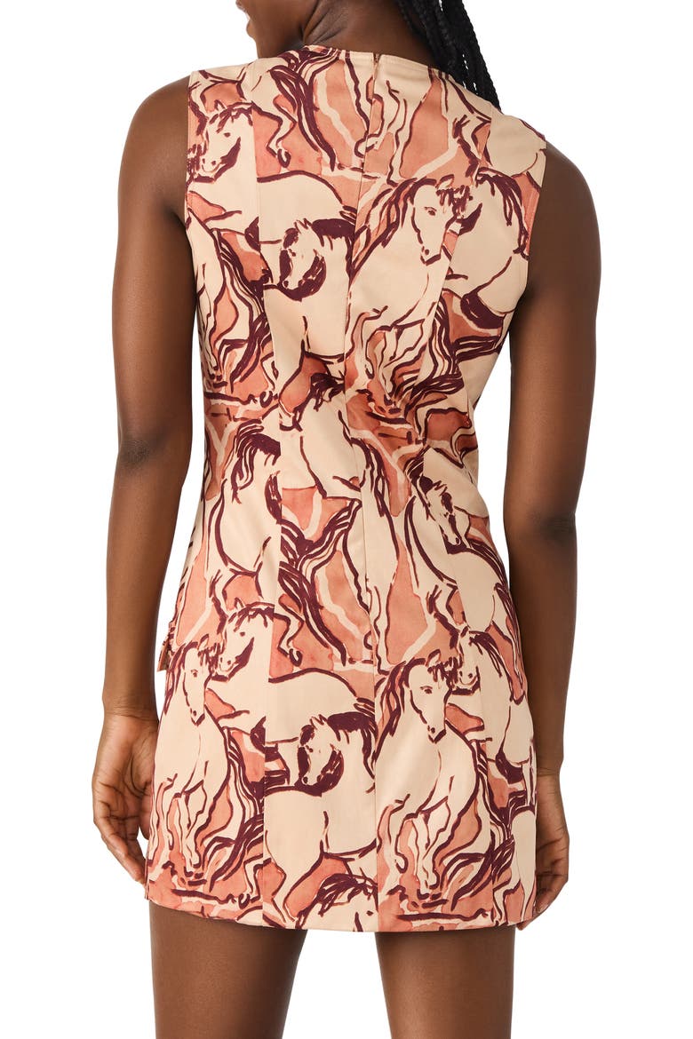 Averi Equestrian Print Sleeveless Minidress, Alternate, color, SORREL HORSE