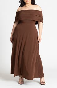 ELOQUII Off The Shoulder Knit Maxi Dress