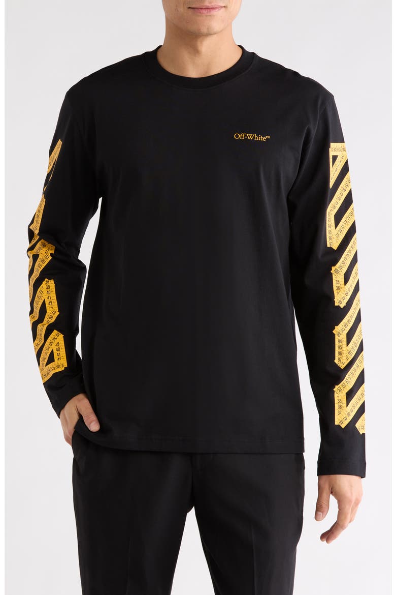 Tape Arrow Diagonal Long Sleeve Skate T-Shirt, Main, color, BLACK-CITRUS