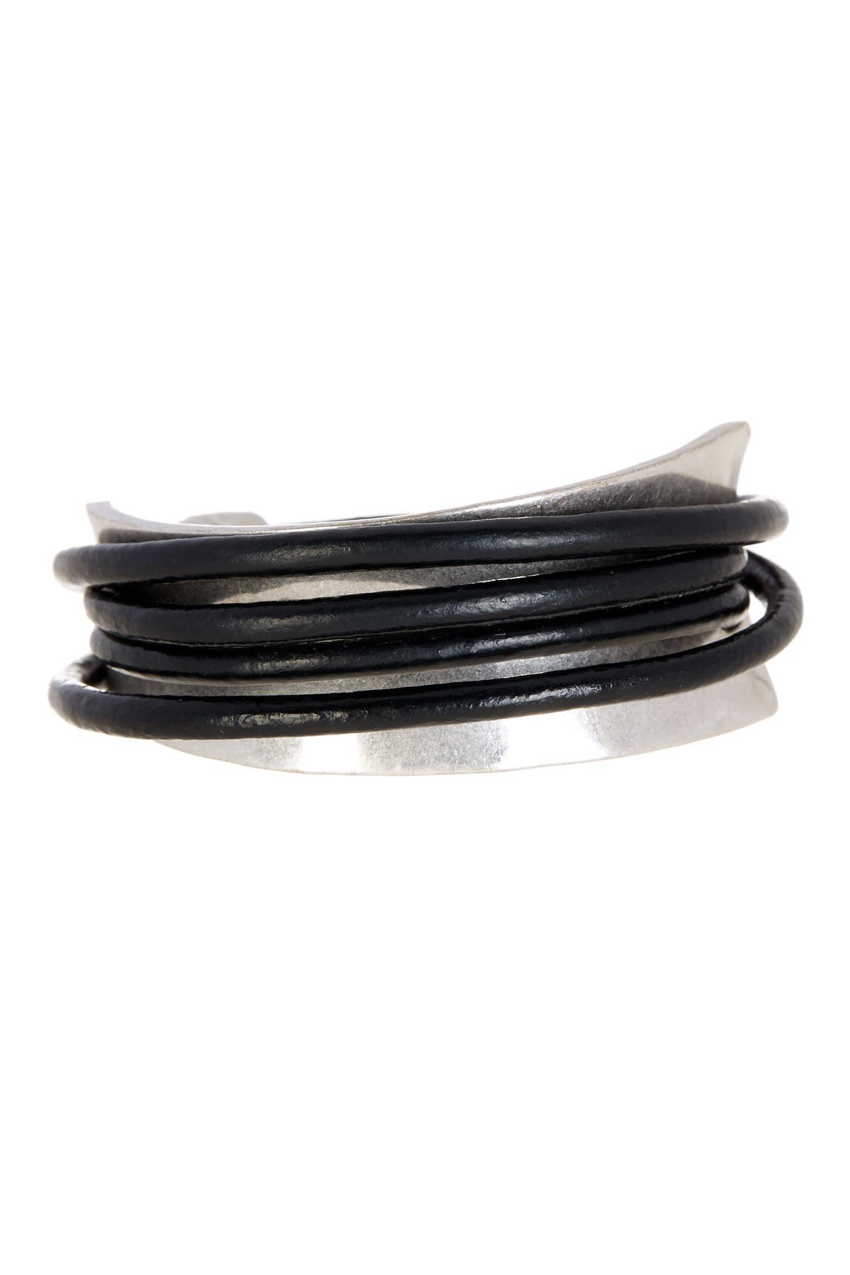 SAACHI Black Gladiator Wrap Leather Bracelet