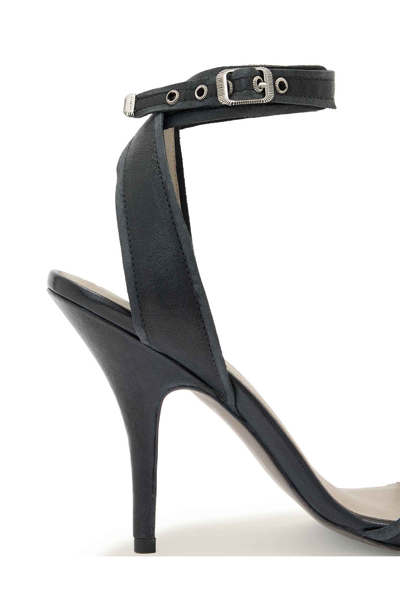 Vera Leather Ankle Strap Sandal, Alternate, color, BLACK