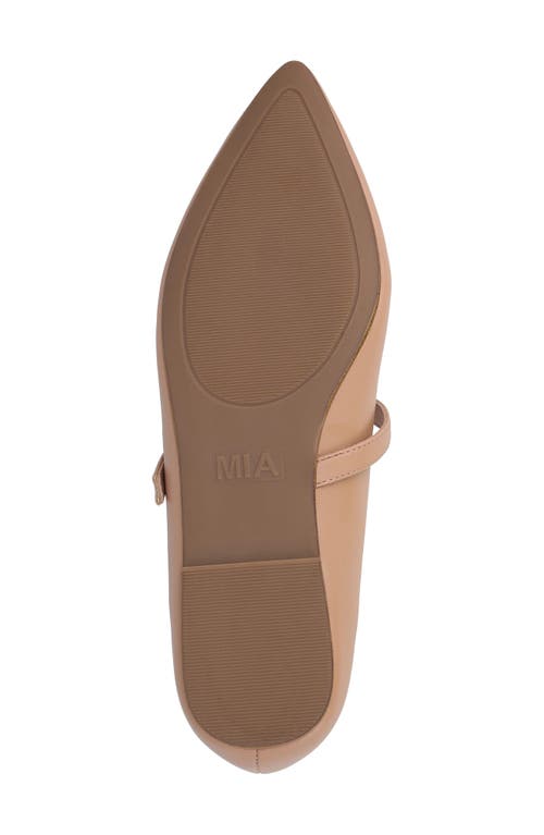 Mia Aviba Mary Jane Pointed Toe Flat In Beige