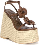AZALEA WANG Barossa Espadrille Ankle Strap Platform Wedge Sandal