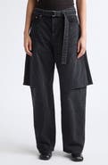 Sacai Sliced Belted Denim Jeans
