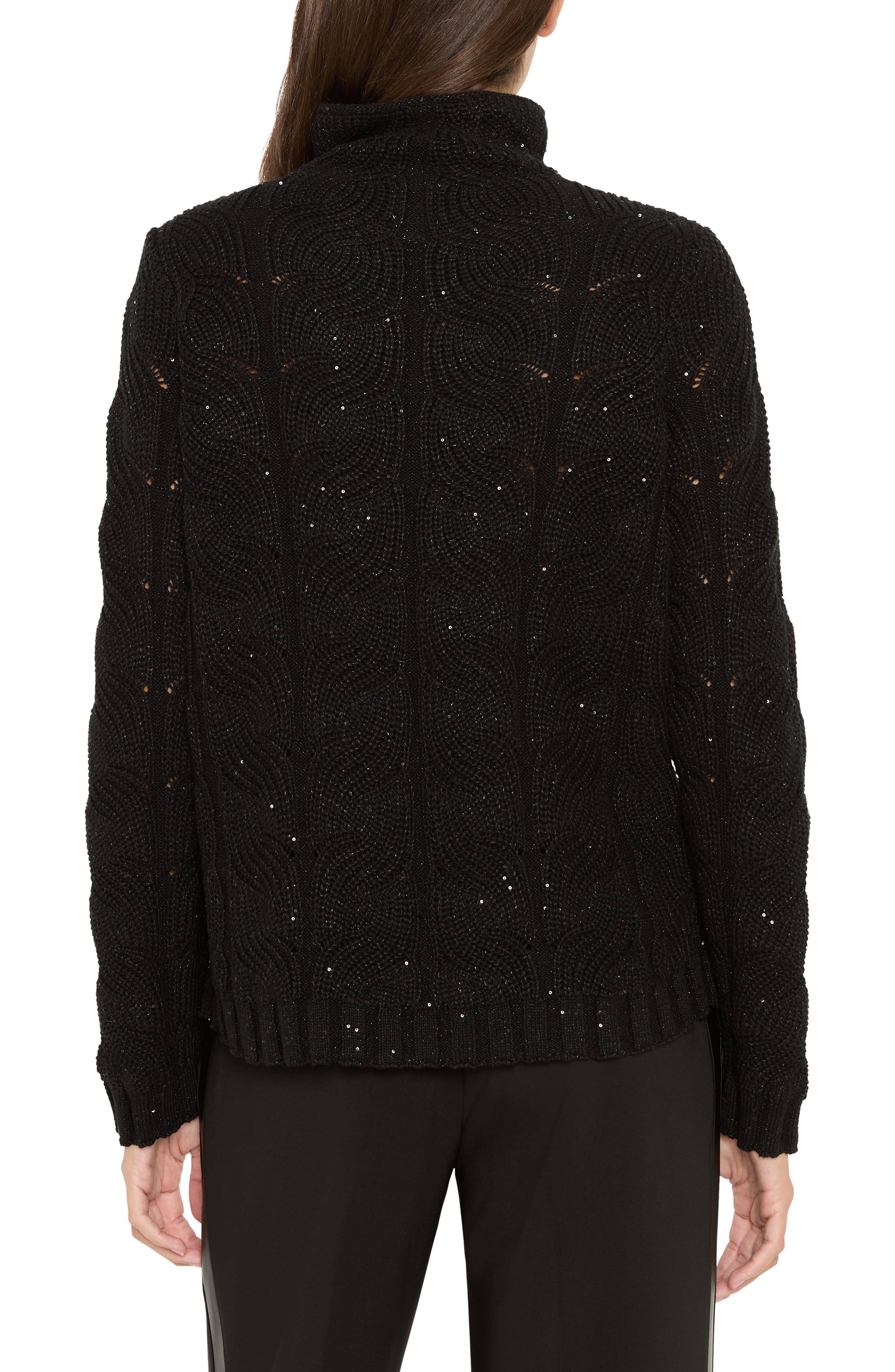 Sparkle Cable Stitch Cotton Blend Sweater - image 2