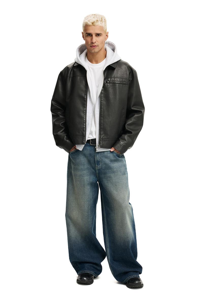 Cotton On Men's Cropped Zip Up Hoodie, Main, color, Grey Marle