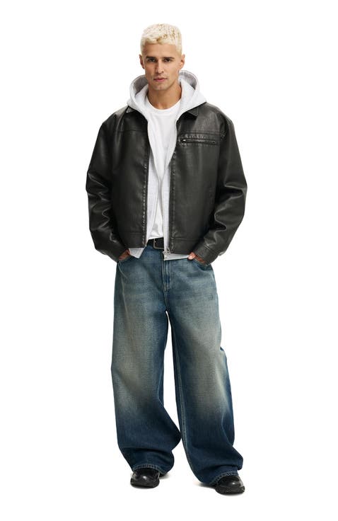 Men's Cropped Zip Up Hoodie