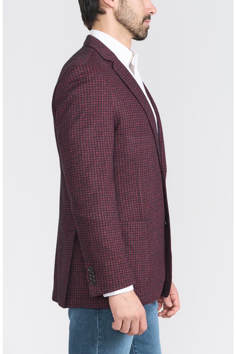 Houndstooth Wool Blend Sport Coat, Alternate, color, RED