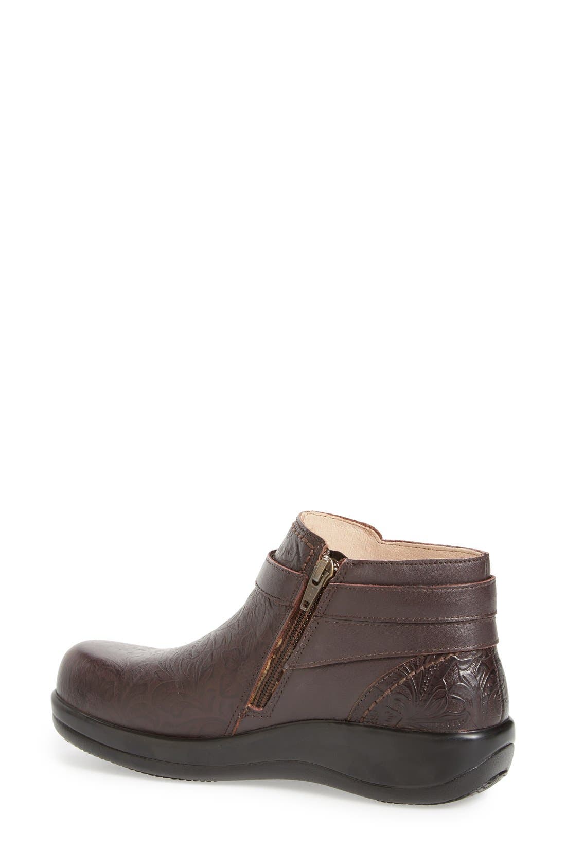Alegria Dylan Water Resistant Bootie, Alternate, color, MOLASSES TOOLED LEATHER