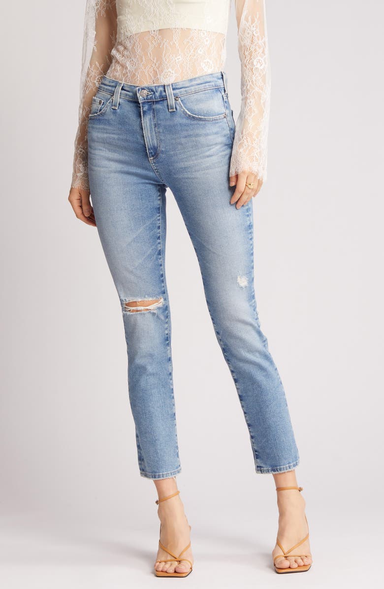 AG Mari High Waist Crop Straight Leg Jeans, Alternate, color, 18 Years Santa Fe