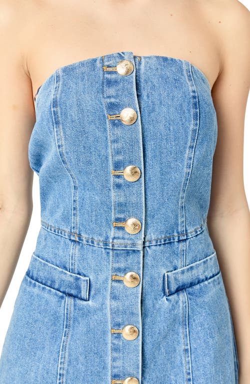 English Factory Denim Tube Minidress In Dark Denim