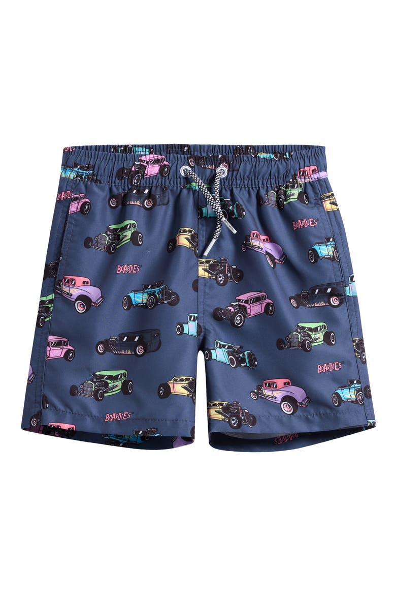 Kids' Car Print Swim Trunks, Main, color, GREY