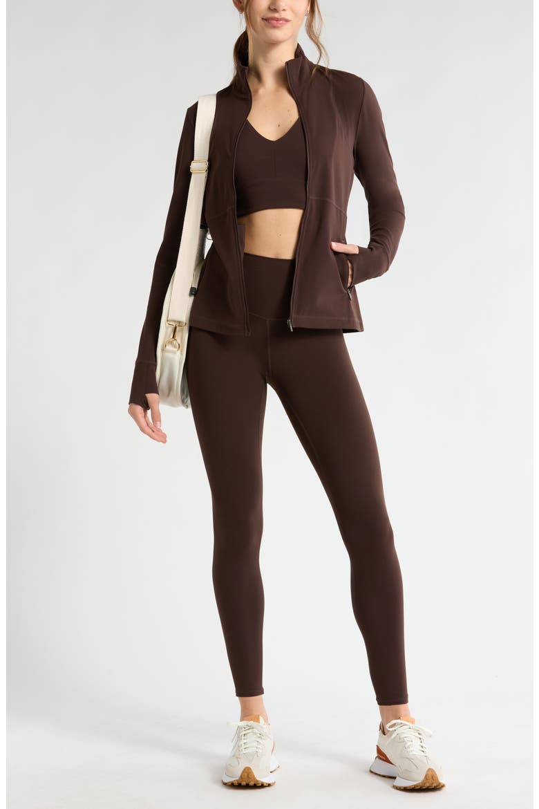 Studio Luxe Performance Jacket, Alternate, color, BROWN MOLE