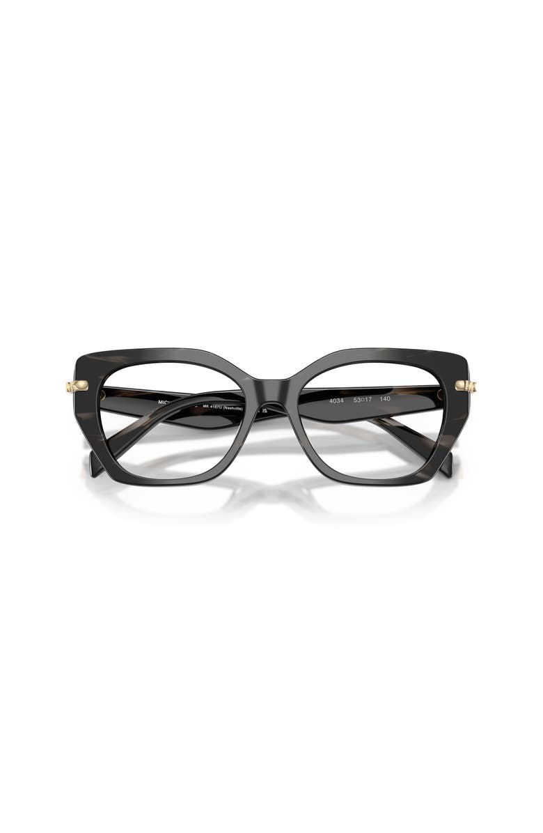 Michael Kors 53mm Irregular optical glasses, Alternate, color, Black