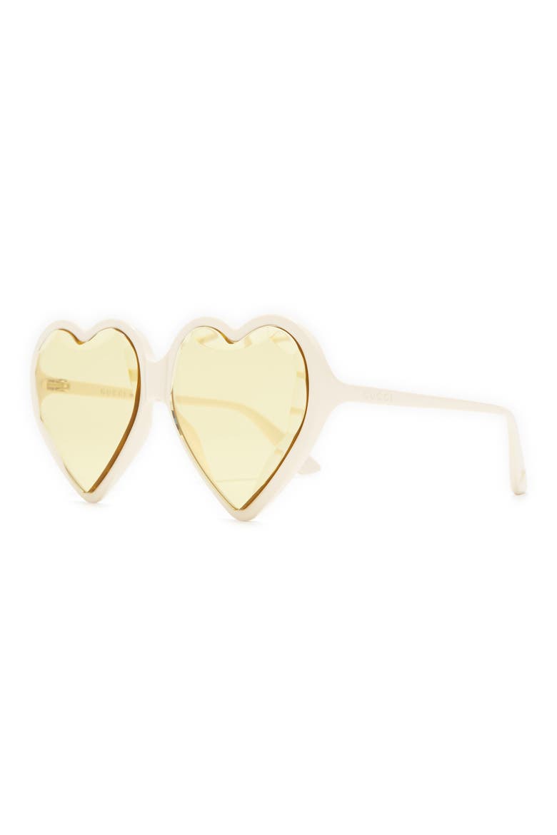 60mm Heart Sunglasses, Alternate, color, IVORY YELLOW