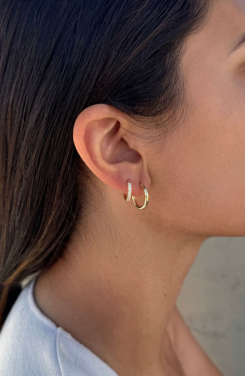 Adornia Set of 3 Assorted Hoops and Stud Earrings, Alternate, color, Gold