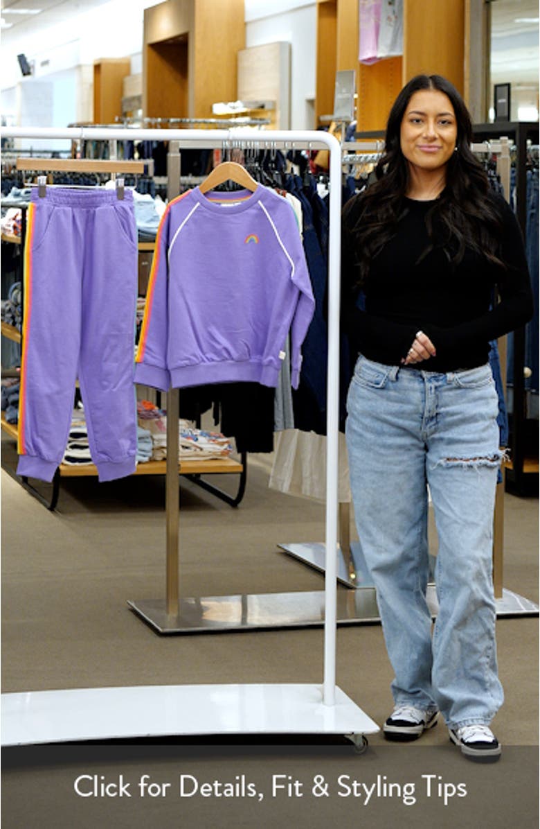 Kids' Rainbow Stripe Sweatshirt & Joggers Set, sales video thumbnail