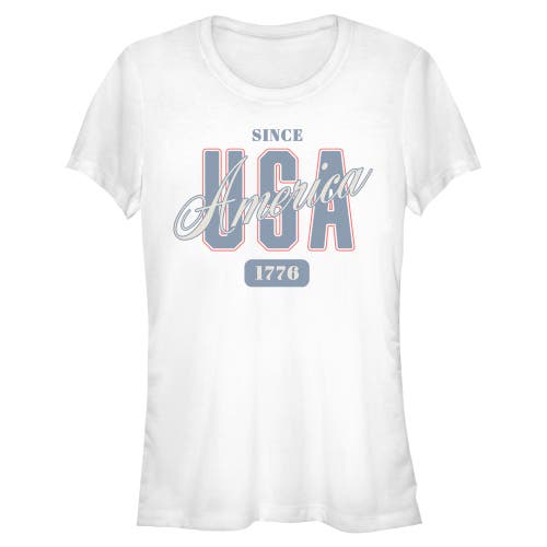 Lost Gods Juniors  Since 1776 America Usa T Shirt In White