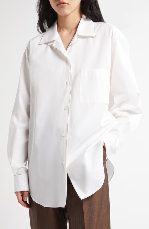 The Row Ashlin Topstitched Button-down Shirt In White