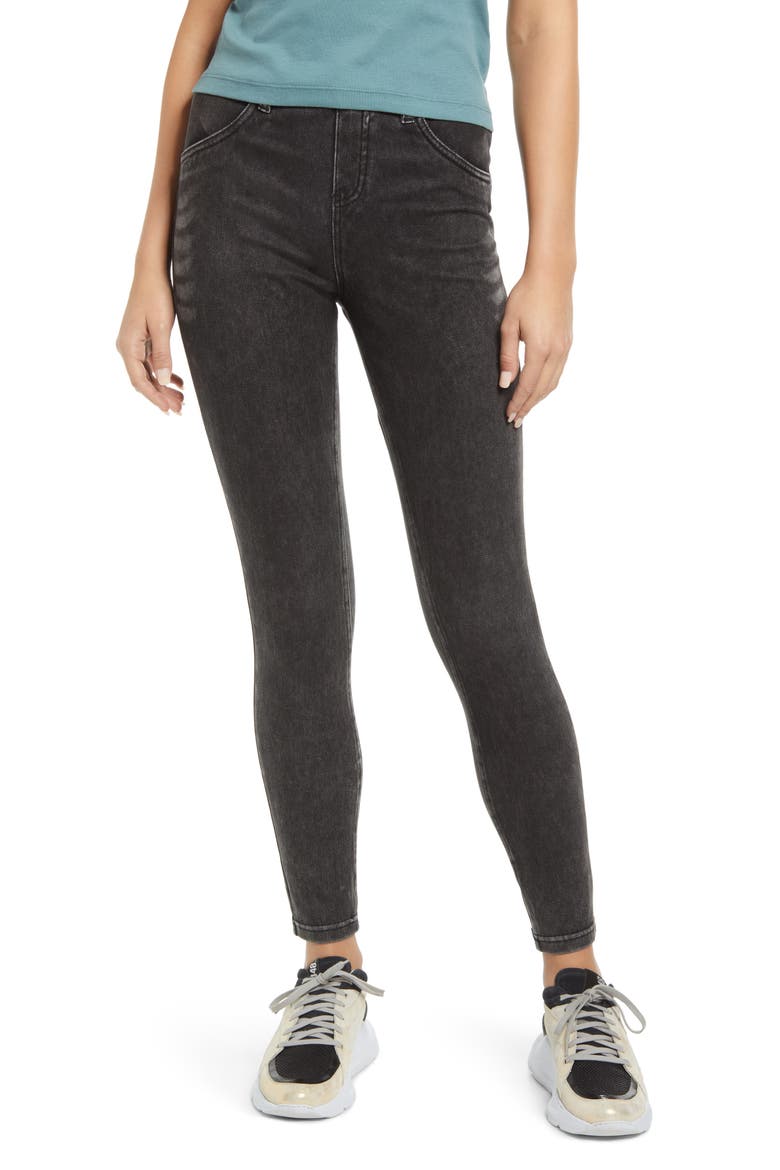 Ultrasoft Denim Leggings, Main, color, BLACK ACID WASH