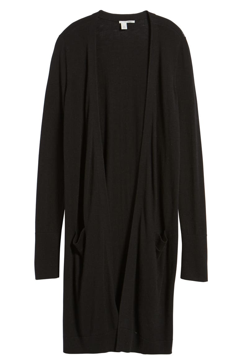 LONG CLOSURELESS CARDIGAN, Alternate, color, BLACK