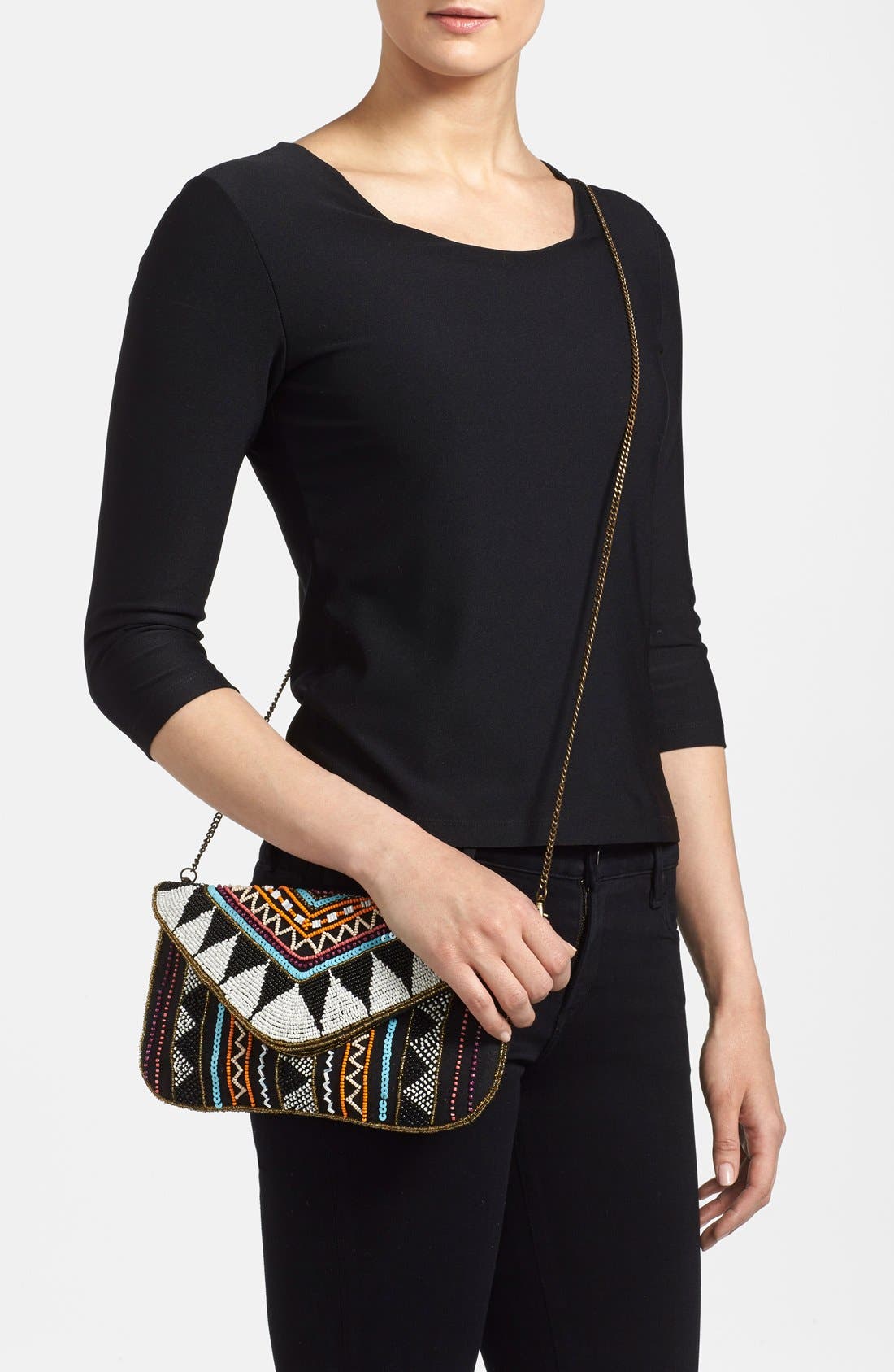 Beaded Crossbody Bag, Alternate, color, BLACK MULTI