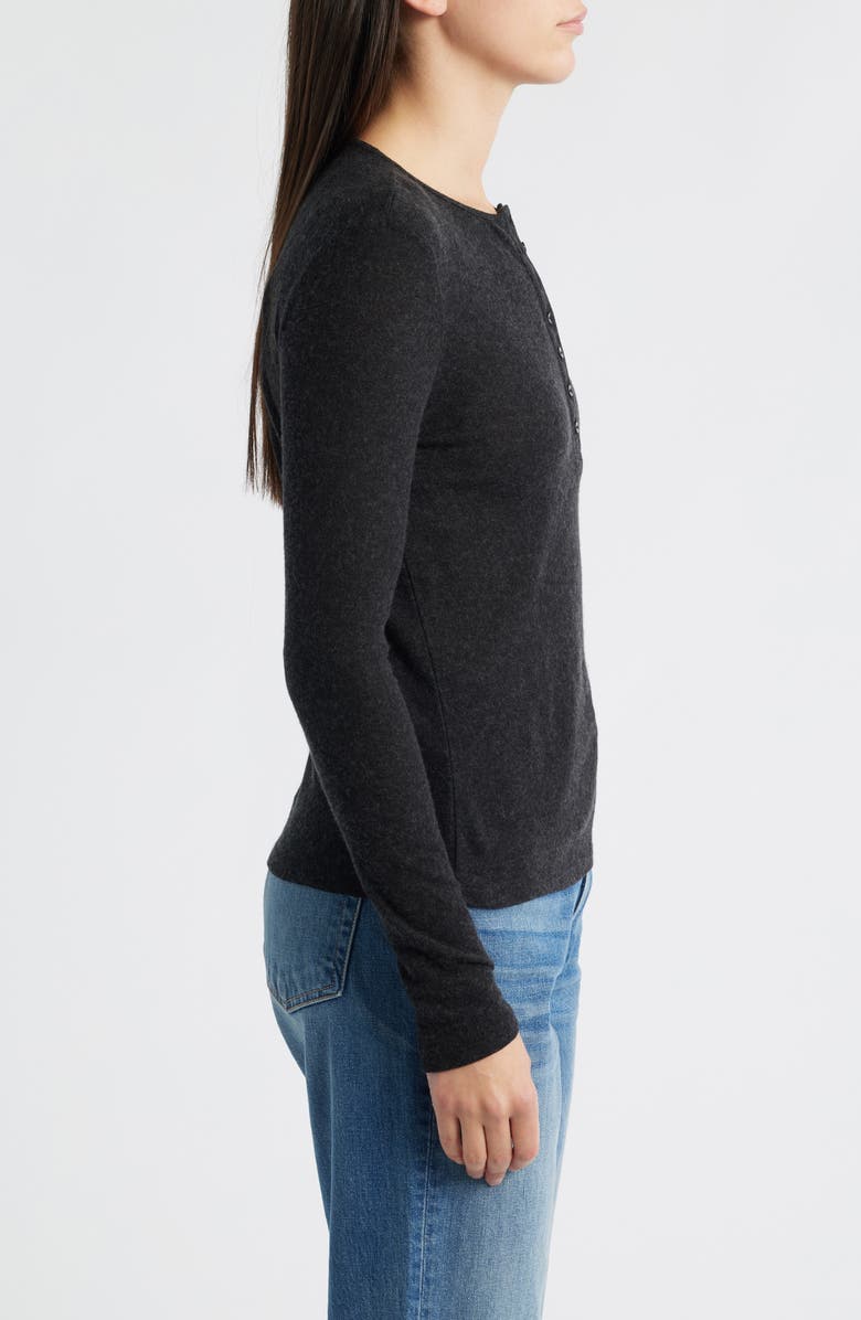 Mavi Jeans Long Sleeve Henley, Alternate, color, Black